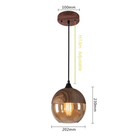 Modern Wood Grain Line Hanging Glass Chandelier - Hans Lumiere