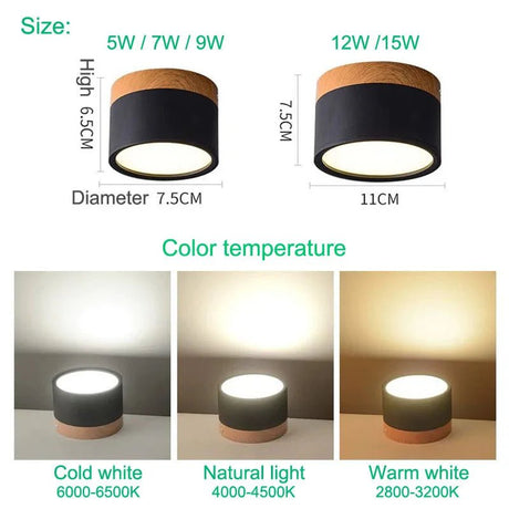Modern Wood LED Dimmable Downlight Interior Decoration Light - Hans Lumiere