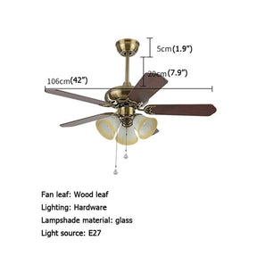 Modern Wooden Blade LED Ceiling Fan Light With Remote Control - Hans Lumiere