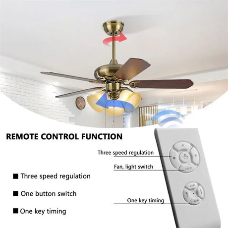 Modern Wooden Blade LED Ceiling Fan Light With Remote Control - Hans Lumiere