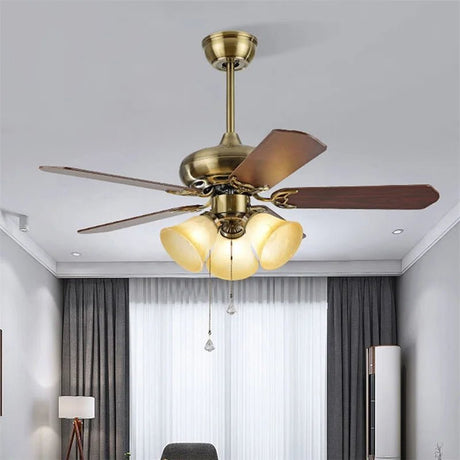 Modern Wooden Blade LED Ceiling Fan Light With Remote Control - Hans Lumiere