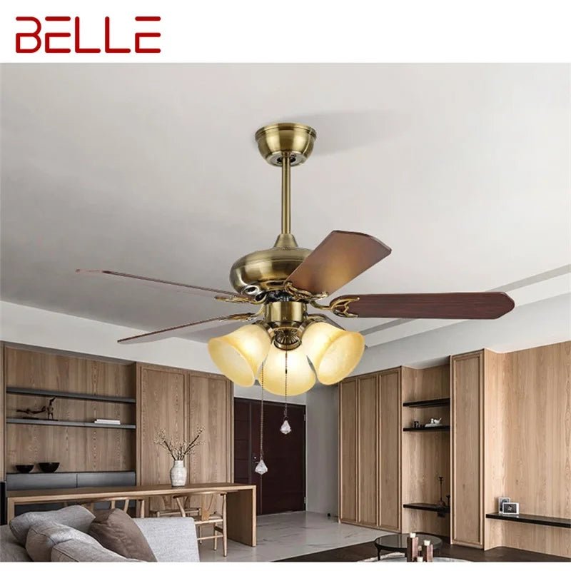 Modern Wooden Blade LED Ceiling Fan Light With Remote Control - Hans Lumiere