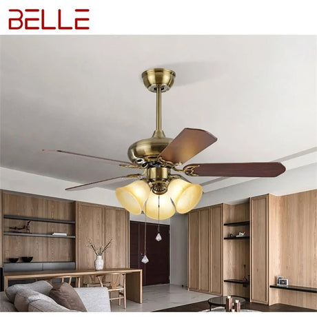 Modern Wooden Blade LED Ceiling Fan Light With Remote Control - Hans Lumiere