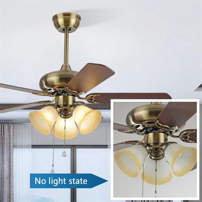 Modern Wooden Blade LED Ceiling Fan Light With Remote Control - Hans Lumiere