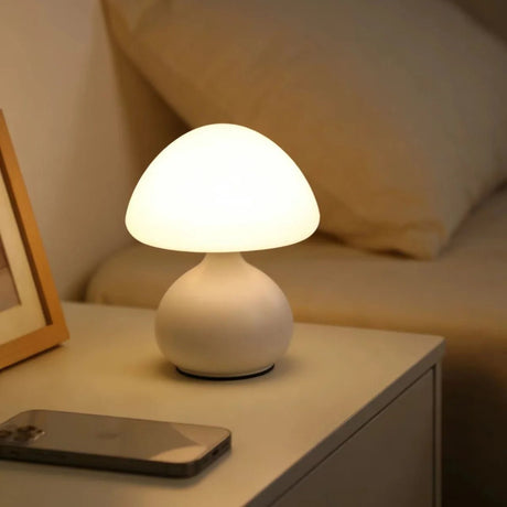 Mushroom Table Lamp – 3-Color Dimmable LED Accent Light - Hans Lumiere