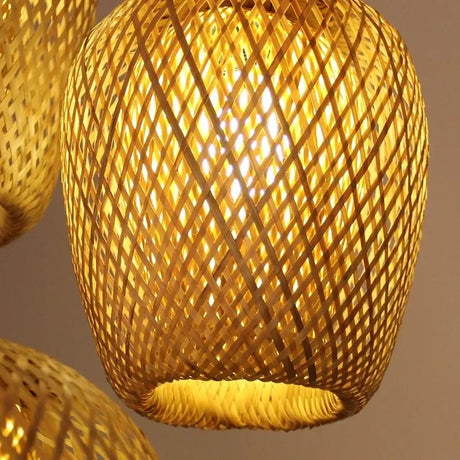 Natural Bamboo LED Pendant Chandelier - Hans Lumiere