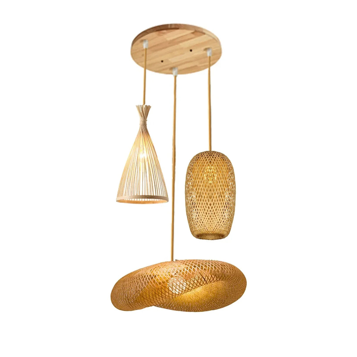 Natural Bamboo LED Pendant Chandelier - Hans Lumiere