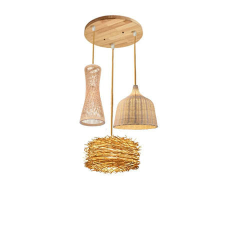 Natural Bamboo LED Pendant Chandelier - Hans Lumiere