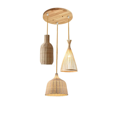 Natural Bamboo LED Pendant Chandelier - Hans Lumiere