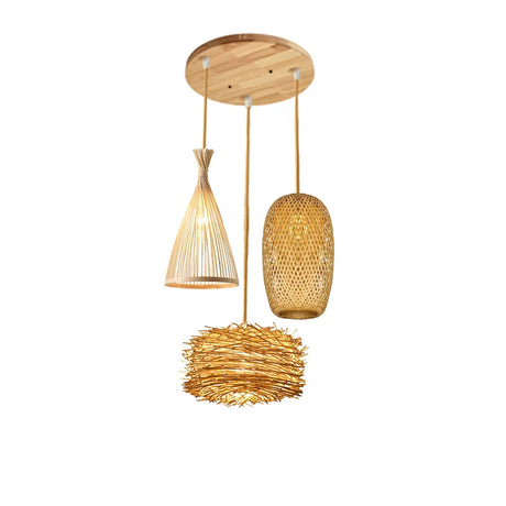 Natural Bamboo LED Pendant Chandelier - Hans Lumiere