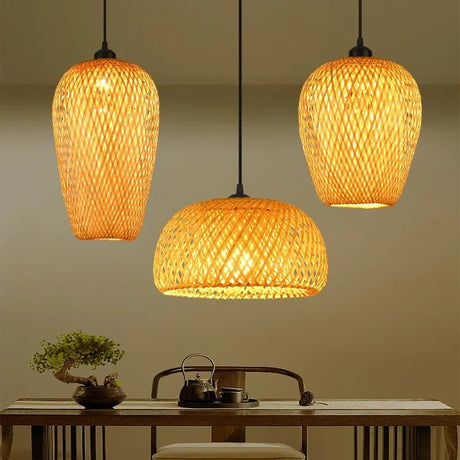 Natural Bamboo LED Pendant Chandelier - Hans Lumiere