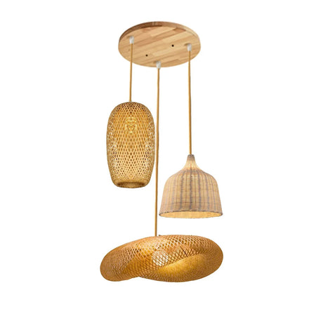 Natural Bamboo LED Pendant Chandelier - Hans Lumiere