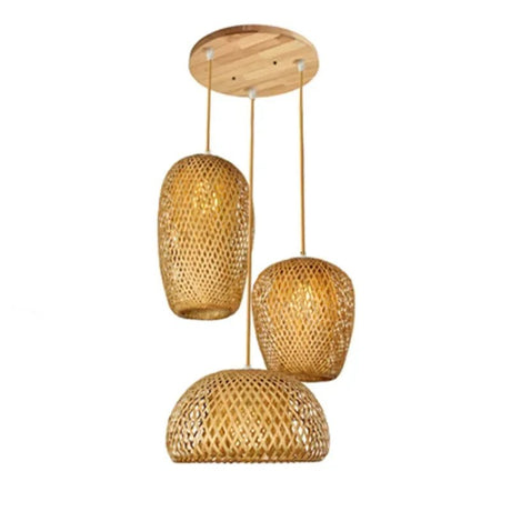 Natural Bamboo LED Pendant Chandelier - Hans Lumiere