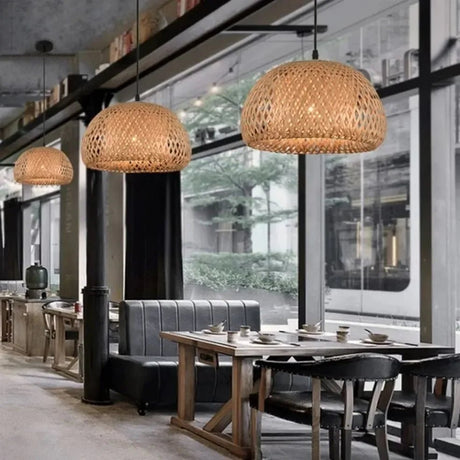 Natural Bamboo LED Pendant Chandelier - Hans Lumiere