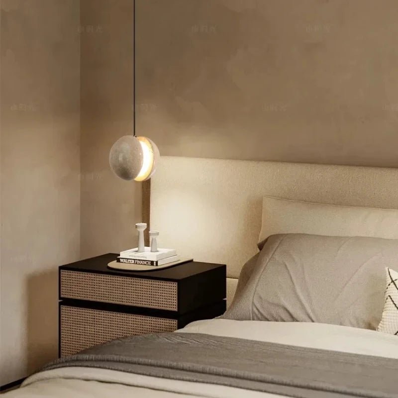 Natural Stone Lunar LED Chandelier Pendant Lamp - Hans Lumiere