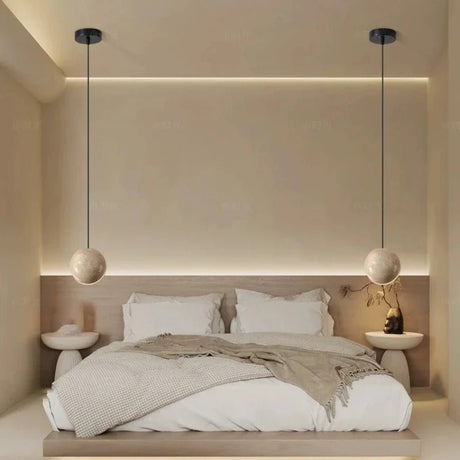 Natural Stone Lunar LED Chandelier Pendant Lamp - Hans Lumiere