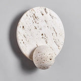 Natural White Cave Stone Creative Design Disk Wall Lamp - Hans Lumiere