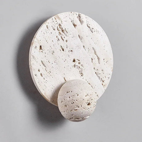 Natural White Cave Stone Creative Design Disk Wall Lamp - Hans Lumiere