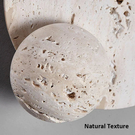 Natural White Cave Stone Creative Design Disk Wall Lamp - Hans Lumiere