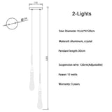 New Modern LED Crystal Chandelier Art Luster - Hans Lumiere