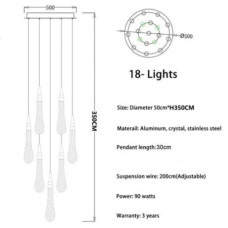 New Modern LED Crystal Chandelier Art Luster - Hans Lumiere