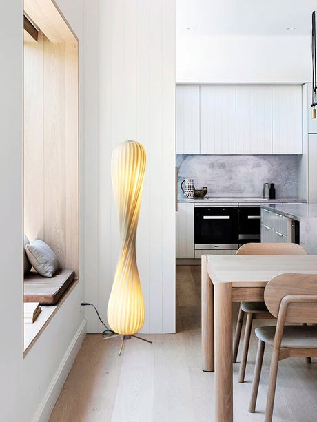 New Retro Wabi Sabi Wooden Floor Lamp - Hans Lumiere