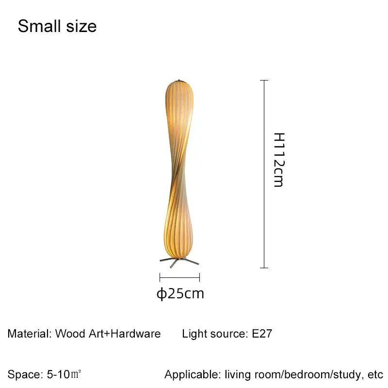 New Retro Wabi Sabi Wooden Floor Lamp - Hans Lumiere