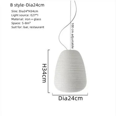 Nodic Style Milky White Glass Modern Pendant Light - Hans Lumiere