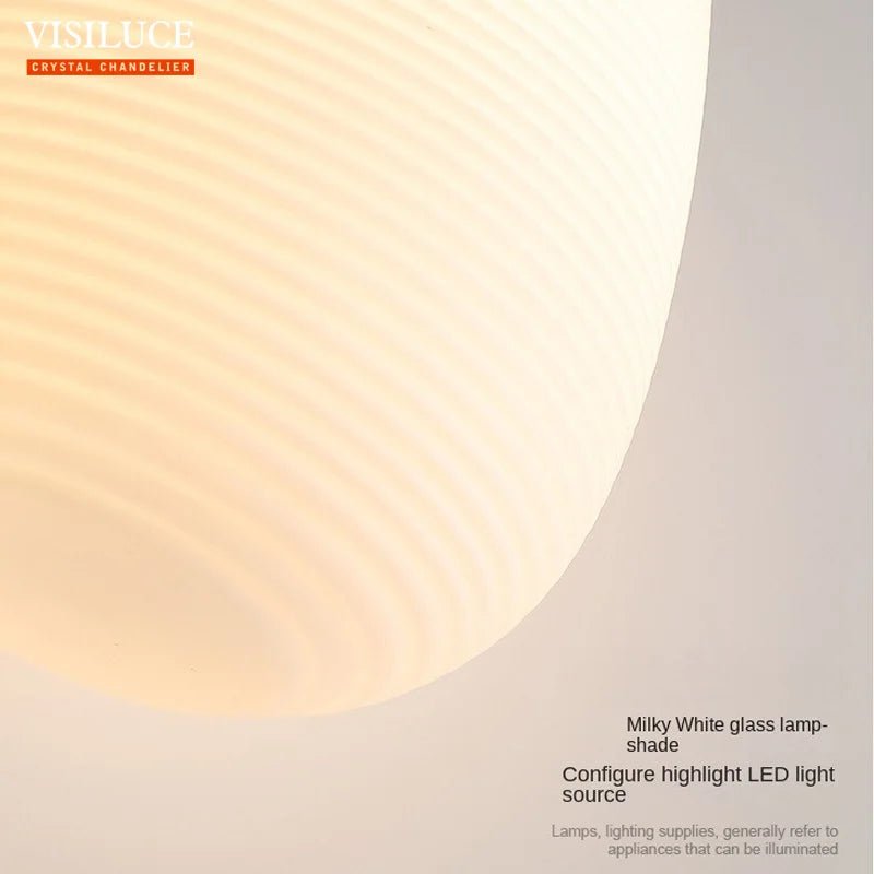 Nodic Style Milky White Glass Modern Pendant Light - Hans Lumiere