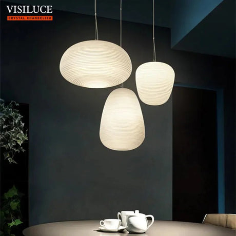 Nodic Style Milky White Glass Modern Pendant Light - Hans Lumiere