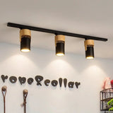 Nordic 3 Head Wooden LED Track Light - Hans Lumiere