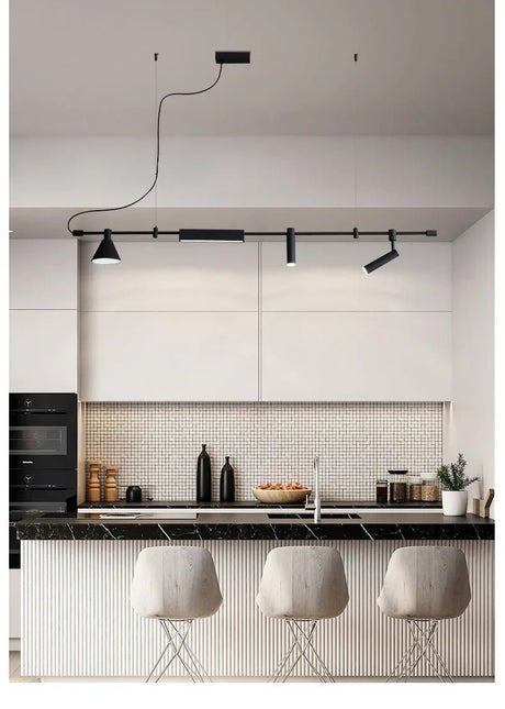 Nordic Black LED Chandelier | Suspension Ceiling Light - Hans Lumiere