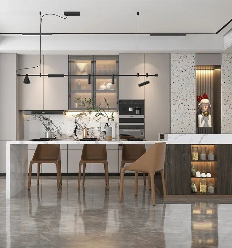 Nordic Black LED Chandelier | Suspension Ceiling Light - Hans Lumiere