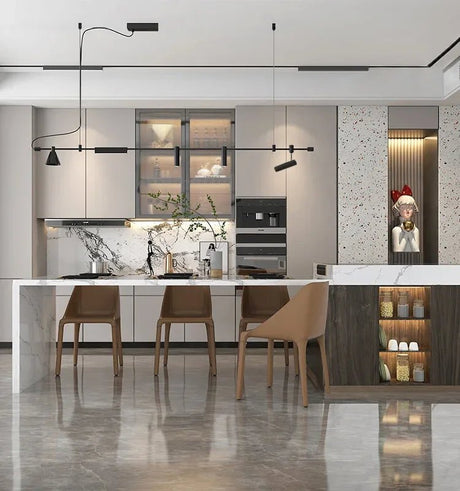 Nordic Black LED Chandelier | Suspension Ceiling Light - Hans Lumiere
