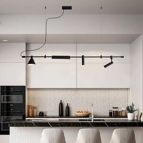 Nordic Black LED Chandelier | Suspension Ceiling Light - Hans Lumiere