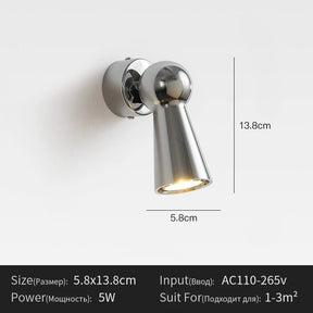 Nordic Chrome Adjustable LED Wall Sconce – Touch Dimmable Reading Light - Hans Lumiere