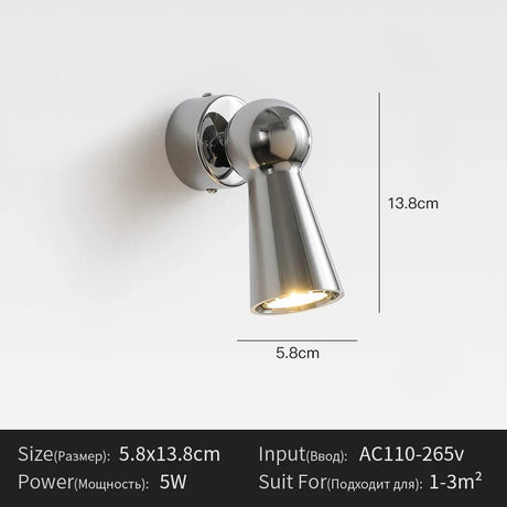 Nordic Chrome Adjustable LED Wall Sconce – Touch Dimmable Reading Light - Hans Lumiere