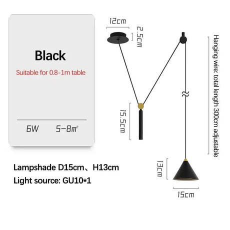 Nordic Cone Pendant Light – Removable LED Dining Lamp - Hans Lumiere