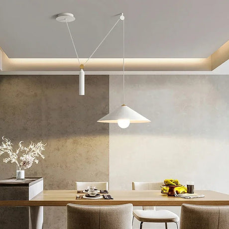 Nordic Cone Pendant Light – Removable LED Dining Lamp - Hans Lumiere