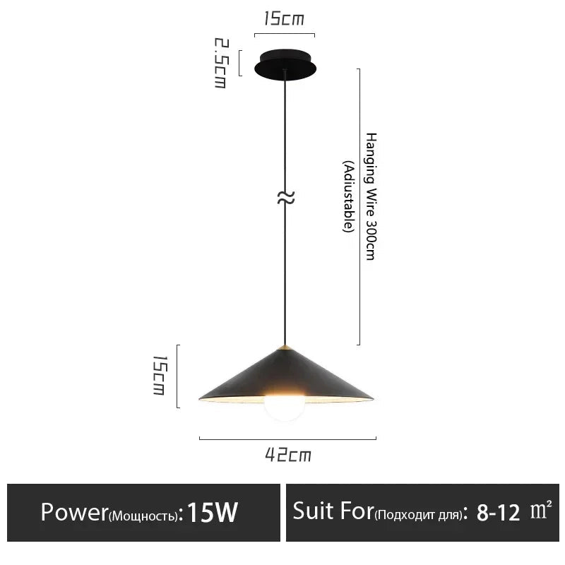 Nordic Cone Pendant Light – Removable LED Dining Lamp - Hans Lumiere
