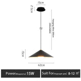 Nordic Cone Pendant Light – Removable LED Dining Lamp - Hans Lumiere