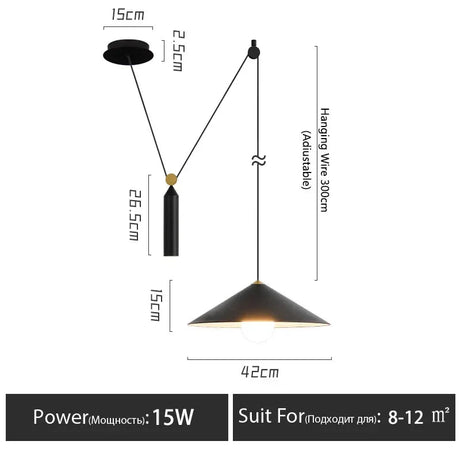 Nordic Cone Pendant Light – Removable LED Dining Lamp - Hans Lumiere