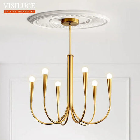 Nordic Copper Gold/Black Chandelier Pendant Light - Hans Lumiere