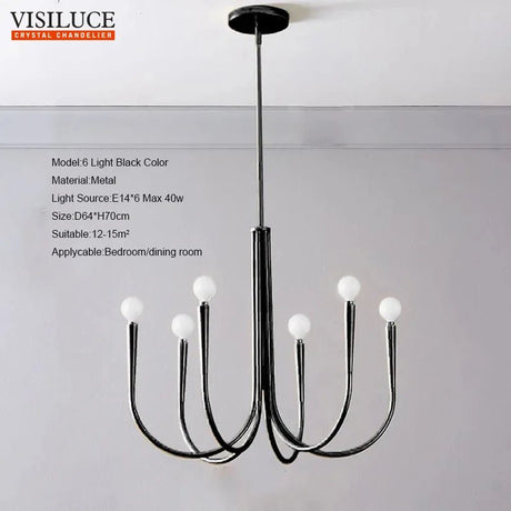 Nordic Copper Gold/Black Chandelier Pendant Light - Hans Lumiere