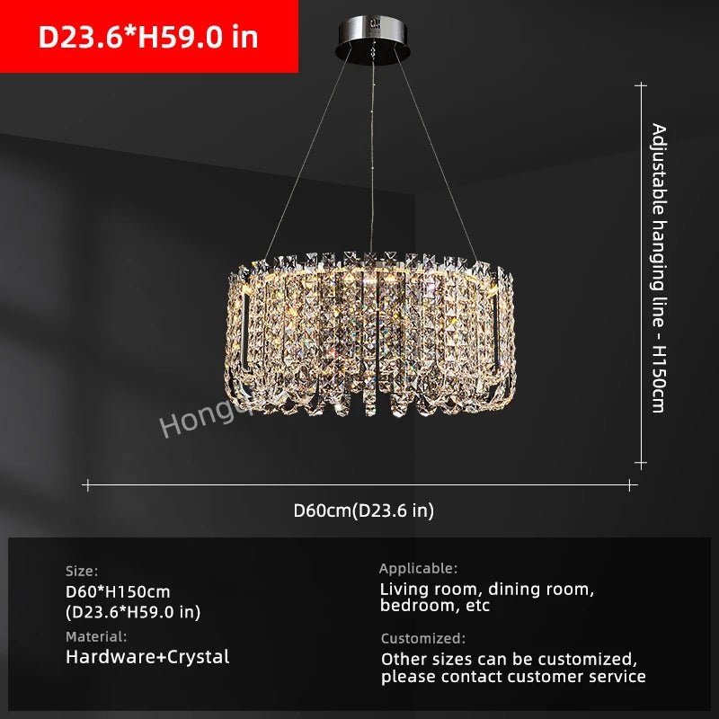 Nordic Crystal Ring Chandelier for Living Room and Dining Room - Hans Lumiere