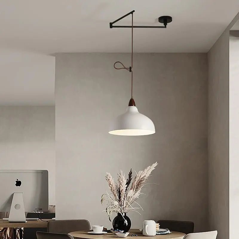 Nordic Dining Table Chandelier Retractable Rocker Arm Hanging Lamp - Hans Lumiere