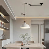 Nordic Dining Table Chandelier Retractable Rocker Arm Hanging Lamp - Hans Lumiere