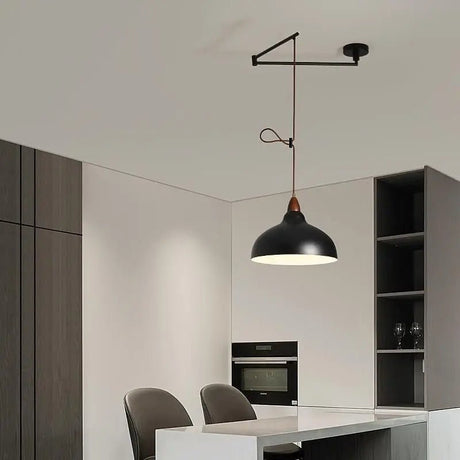 Nordic Dining Table Chandelier Retractable Rocker Arm Hanging Lamp - Hans Lumiere