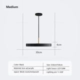 Nordic Disc Pendant Light – LED Hanging Fixture, 23–40cm - Hans Lumiere