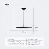 Nordic Disc Pendant Light – LED Hanging Fixture, 23–40cm - Hans Lumiere